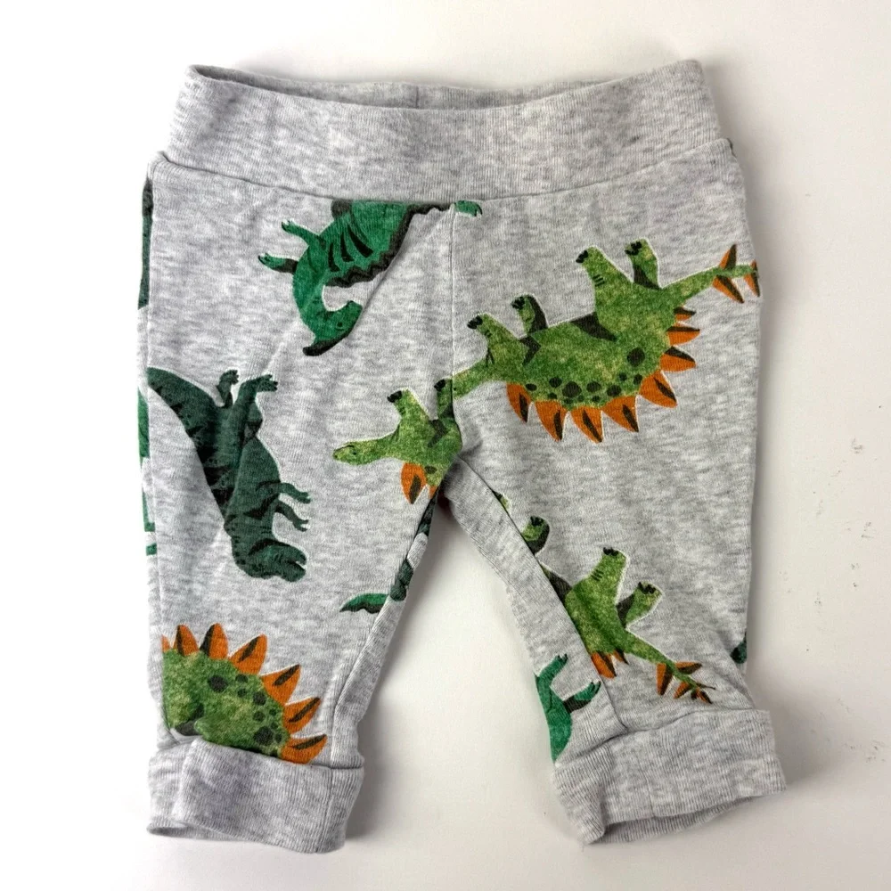 Old Navy Gray Baby Pants with Dinosaur Print